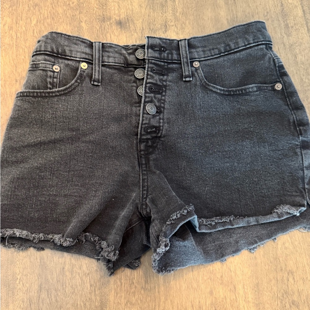 Madewell High-Rise Denim Black Shorts 26